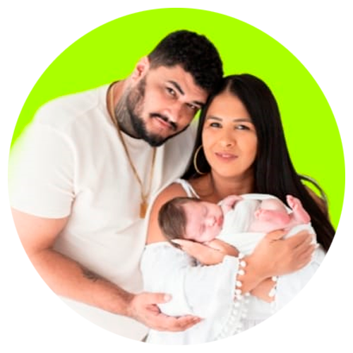 O Casal Green junto de seu bebê